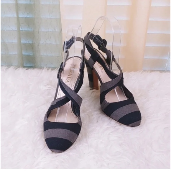 PRADA Striped Heel Pump - Picture 1 of 6